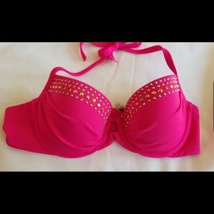 👙 Victoria’s Secret swimsuit halter embellished w gold halter